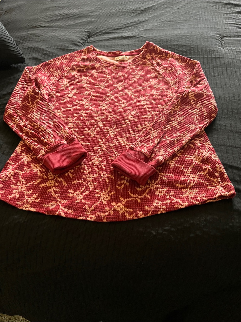 Knox Rose Raspberry Pink Patterned Waffle Knit Pullover